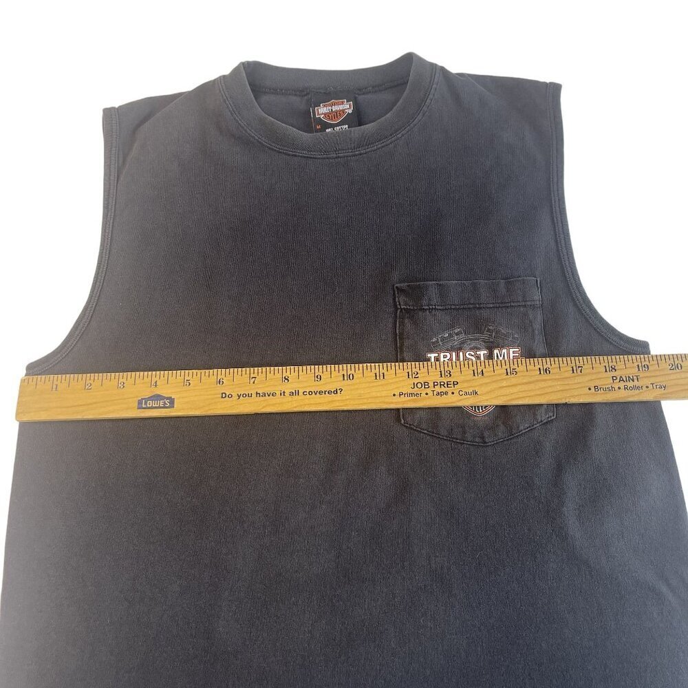 Harley Davidson Mens M Sleeveless Black Tee-Shirt Starved Rock Ottawa Illinois - Picture 5 of 8